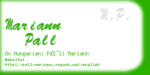 mariann pall business card